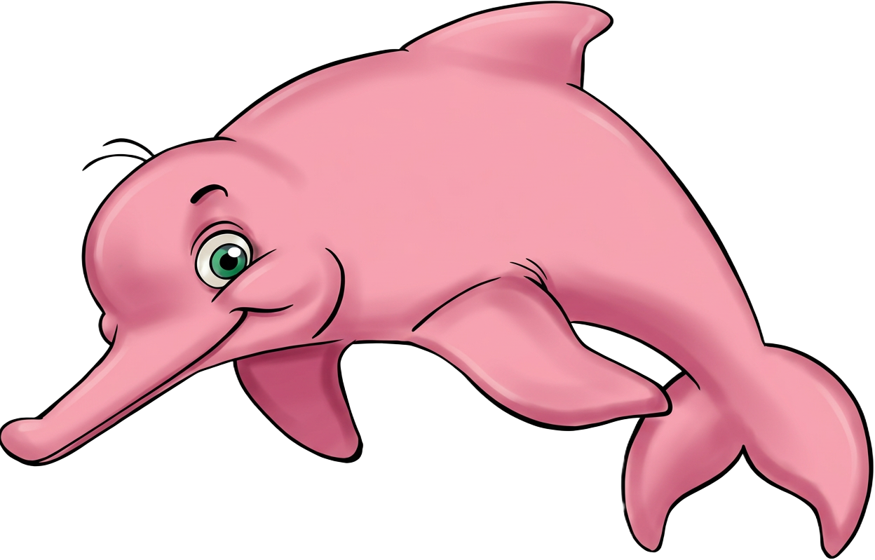 Golfinho rosa, mascote do nível Bebês 2